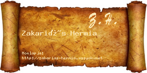 Zakariás Hermia névjegykártya